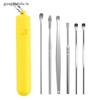 Guaguafufu 1 / 6pc / bộ dụng cụ lấy ráy tai earpick ear cleaner spoon dụng cụ làm sạch tai ls