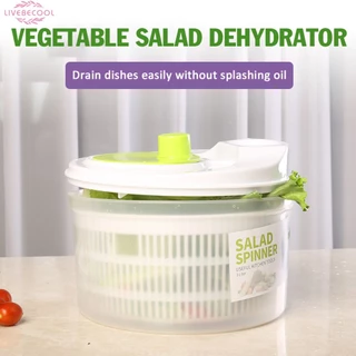 Nhà bếp rau làm sạch Giỏ rau làm sạch Giỏ rau salad rotator tiết kiệm nước nhựa Salad rau thoát giỏ livebecool