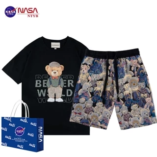 Bộ Áo Thun Tay Ngắn Phối Quần Short Vải Cotton In Logo Nasa Thời Trang Mùa Hè 2023 Cho Nam