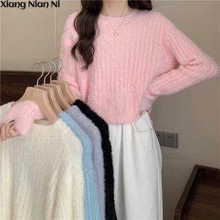 Áo sweater Dáng Ngắn Thời Trang Thu Đông 2024 Cho Nữ