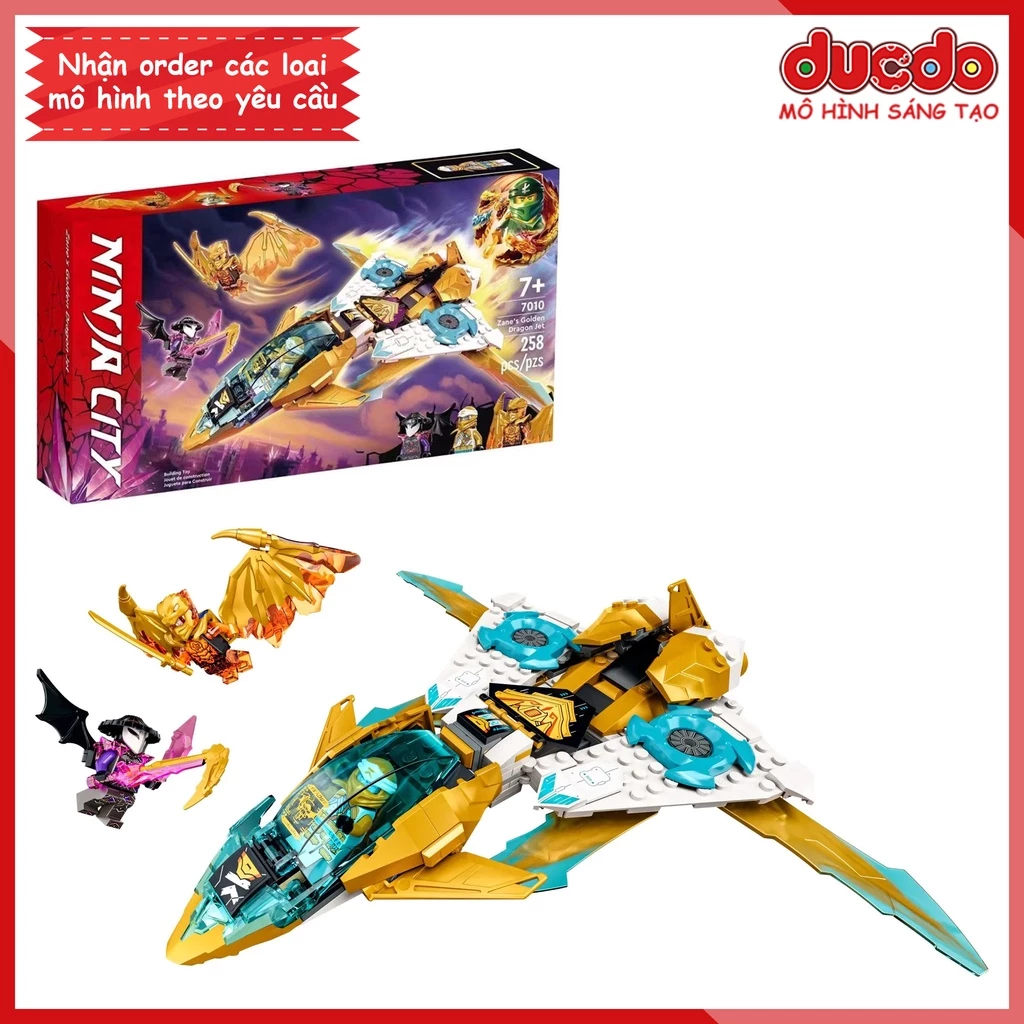 No 7010 Lắp ghép Ninjago Phi cơ rồng vàng của Zane - Xếp hình Mô hình Ninja Zane's Golden Dragon Jet 71770