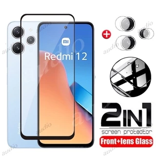 Phim bảo vệ toàn màn hình kính cường lực 2In1 có bảo vệ ống kính máy ảnh cho Redmi 13 12 4G Redmy 13 12 Redmi13 Redmi12 4G 2024 Phim bảo vệ màn hình điện thoại