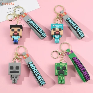 Móc Khóa Cao Su Mềm Hình Búp Bê Minecraft 3D Dễ Thương