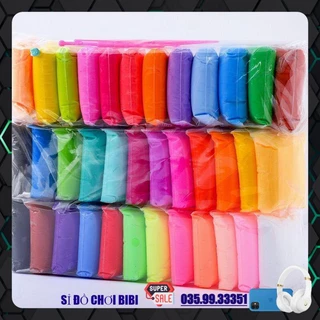 Đất sét nhật tự khô Lốc 36 màu Pastel &DIY& Neon 8D cao cấp Softclay nặn hình,làm Butter slime