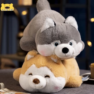 Gấu bông Shiba Inu/Chó Husky búp bê Shiba Inu búp bê husky gối shiba inu tư thế nằm gối khàn thú nhồi bông Món quà sinh nhật quà tặng trẻ em