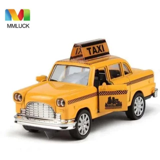 MMLUCK Mô Hình Xe Taxi Mini Bằng Nhựa Và Hợp Kim Kẽm Có Đèn Và Âm Thanh Độc Đáo Trang Trí Xe Hơi