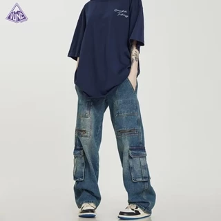 Quần jeans dài VUNC ống rộng thời trang phong cách cho nam