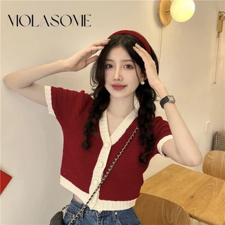 Áo Cardigan Tay Ngắn Cổ Chữ V Dáng Ôm Thời Trang 2023 Cho Nữ