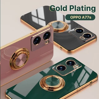 ốp lưng OPPO A77s Điện Thoại Dẻo Mạ Vàng Kèm Giá Đỡ Kiểu Camera Sang Trọng Cho