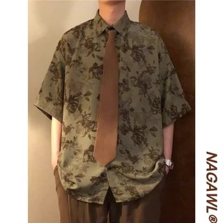 Áo sơ mi tay ngắn thời trang mùa hè trẻ trung cho nam hàn quốc simple top áo kiểu unisex fashion retro áo nam đẹp bigsize áo sơ mi nam form rộng