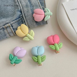 beautycoco🍊Kẹp tóc mái hoa tulip màu sắc pastel nhẹ nhàng dễ thương