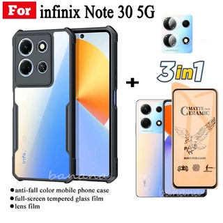 Ốp Điện Thoại Gốm Chống Sốc 3 Trong 1 + Phim Bảo Vệ Ống Kính Máy Ảnh Cho infinix Note 30 5G 4G Note30 Pro