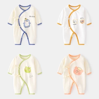 Áo Liền Quần Tay Dài Chất Liệu Cotton Cho Bé Sơ Sinh