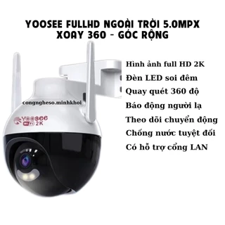 Camera Yoosee Ngoài Trời FullHD 2K Góc Rộng- Zoom Xa và xem đêm có màu