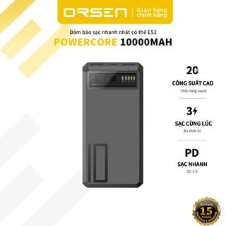 Pin dự phòng orsen E53 10000mah qc 3.0 | Bộ nguồn pd 20w bộ nguồn sạc nhanh ban đầu 100% bộ nguồn đầu ra c-type gốc