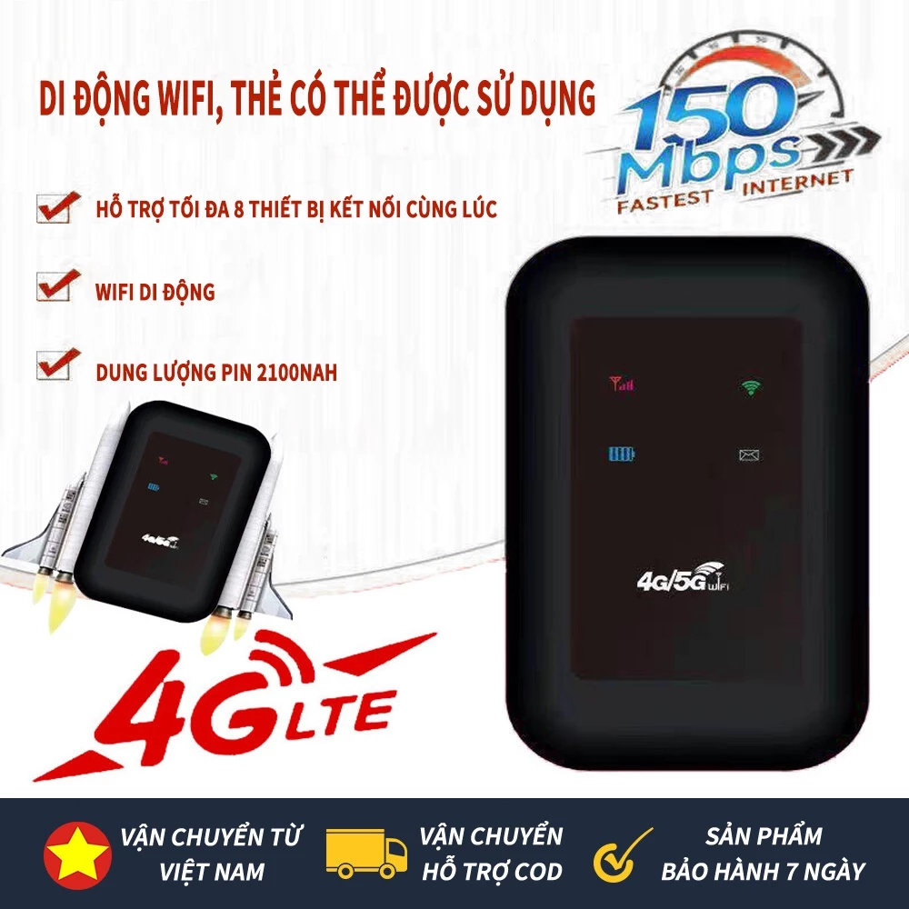 WIFI di động 4G/5G Cắm thẻ SIM để sử dụng WIFI 300Mbps Hỗ trợ tất cả các nhà mạng