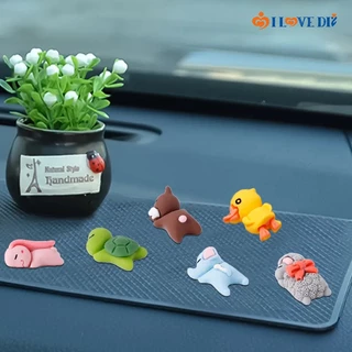 Set 6 Búp Bê Nhựa Resin Hình Rùa Hoạt Hình Dễ Thương Trang Trí Bảng Điều Khiển Xe Hơi DIY