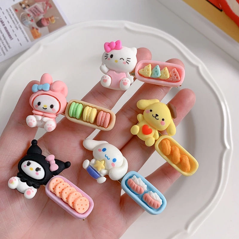 Kẹp Tóc Mái Bên Hông Họa Tiết Hoạt Hình Sanrio Màu Kẹo Ngọt