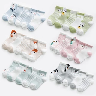 Set 5 Đôi Tất Cotton Mỏng Phối Lưới Thời Trang Mùa Hè Cho Bé Sơ Sinh