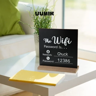 UUMIR đen UUMIR ghi thông tin wifi bằng gỗ 21.5 * 21.5cm có khung dùng trang trí nhà ở