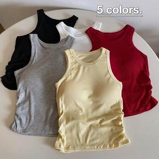 Áo tank top Không Tay Màu Sắc Trơn Có Đệm Ngực Dành Cho Nữ