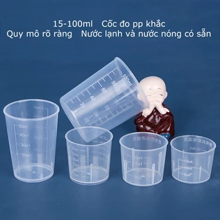 [HCM] set 10  Cốc nhựa có chia vạch 30ml, 50ml, 100ml CHAMARA