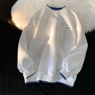 Áo sweater nam form rộng phối layer chất nỉ unisex thời trang trẻ trung 1HAND