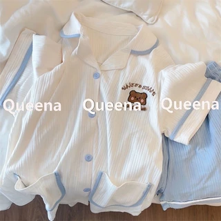 （Set）Queena đồ ngủ quần đùi  nữ bộ  đồ  nữ Thời trang hàn quốc A91M013Z