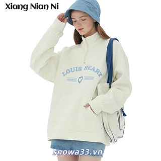 Xiang Nian Ni Áo sweater Polo Họa Tiết Thêu Thời Trang Mùa Thu Dành Cho Nữ