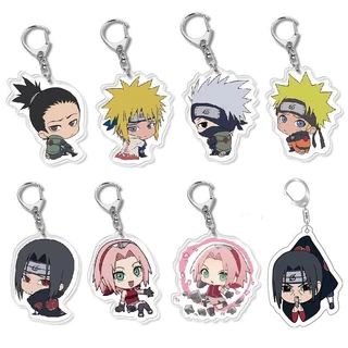 Anime Naruto Móc Khóa Quạt Túi Mặt Dây Chuyền In Trên Cả Hai Mặt Sasuke Itachi Kakashi Sưu Tập Lưu Niệm Acrylic Móc Khóa