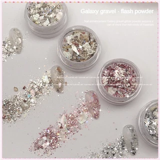 Nghệ thuật làm móng Crystal Galaxy Pink Starry Stone Sequins Trang sức Mảnh vỏ siêu mỏng Bột sáng bóng Sequins Dụng cụ làm móng đóng hộp cho tiệm nail 7 kiểu dáng TOGO