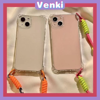 VENKI - Dành Cho iPhone 11 Ốp Lưng iPhone Trơn Có Lỗ Dây Buộc Mềm Ốp Lưng Trong Suốt Chống Sốc Bảo Vệ Camera Đơn Giản Tương Thích Với iPhone 13 Pro Max 12 Pro Max 11 XR XS MAX 7 8