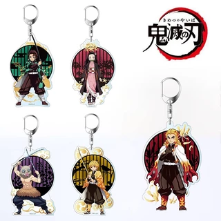 Hot anime demon slayer keychain nhân vật hoạt hình acrylic tanjiro kamado nezuko keyrings key fashion túi trang sức mặt dây chuyền đồ trang trí quà tặng