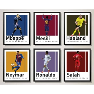 Tranh Treo Tường Vải canvas Hình Ngôi Sao Bóng Đá / Messi Ronaldo / Neymar