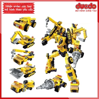 ENLIGHTEN Qman 1417 Lắp ghép Robot Biến Hình 6 in 1 - Transformers Police - Đồ chơi Xếp hình Mô hình Minifigures Mini