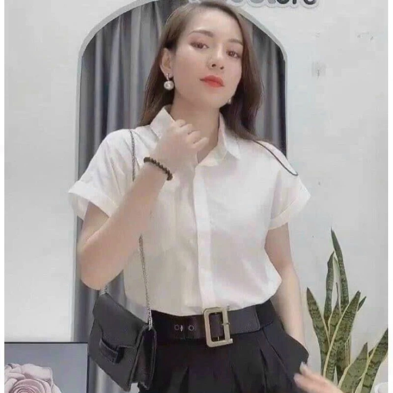 Áo sơ mi trắng cộc tay công sở siêu hot hit , thời trang và thoáng mát