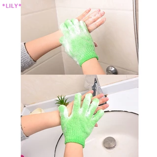 Lily Tẩy Tế Bào Chết Cơ thể chà Găng tay tắm vòi sen tắm Mitt Loofah massage da miếng bọt biển uuu