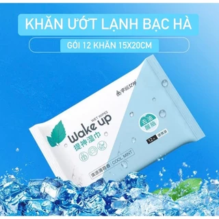 Khăn Ướt Lạnh Tinh Chất Bạc Hà Thanh Mát - Gói 12 khăn