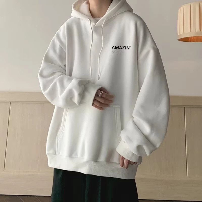 Áo hoodie dáng rộng thời trang cho nam size M-8XL Áo Hoodie Tay Dài In Chữ Đơn Giản Thời Trang Dành Cho Nam Nữ