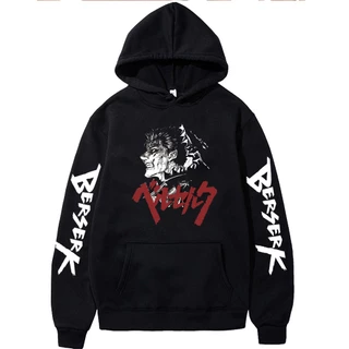 Nhật bản anime hoodies áo khoác nữ manga berserk guts áo chui đầu đồ họa in hoody thường có mũ trùm đầu quần áo hiphop thời trang dạo phố