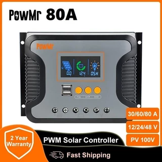 [Giá hủy diệt] Bộ Điều Khiển Sạc Năng Lượng Mặt Trời Sản Phẩm Mới PWM 30A-60A-80A 12V/24V/48V Tự Động Nhận- Mẫu Mới