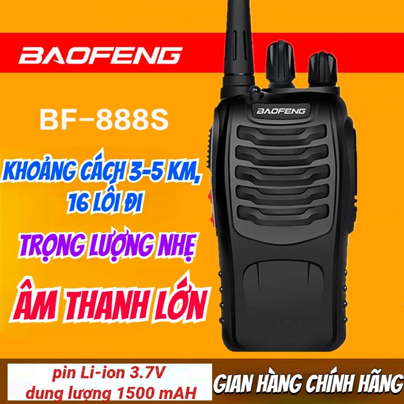 Bộ Đàm Baofeng BF-888S Khoảng Cách Từ 3-5 Km Với 16 Kêng