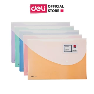 Túi file đựng tài liệu A4 Deli nhiều màu, my clear bag bìa đựng tài liệu văn phòng lưu trữ hồ sơ giấy tờ - E5506