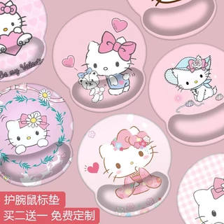 Hellokitty Cổ Tay Miếng Lót Chuột Silicone Cô Gái Hello Kitty Sáng Tạo Dễ Thương 3d Ba Chiều Tựa Tay Dày Trò Chơi Miếng Lót Chuột Văn Phòng Miếng Lót Bàn