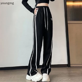 CAGJB [YOMG] Y2k Quần Jogger Ống Rộng Kẻ Sọc Dáng Baggy Phong Cách Harajuku Vintage Hàn Quốc Thường Ngày Cho Nữ YOMG