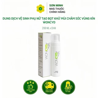 Dung dịch vệ sinh phụ nữ tạo bọt khử mùi chăm sóc vùng kín Woncyd chai 200ml