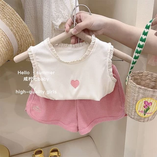 Set Áo Thun Ngắn Tay Và Quần Short Thời Trang Mùa Hè Dễ Thương Cho Bé Gái