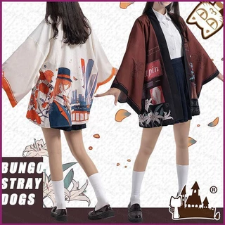 Yt1 bungo stray dogs anime kimono cosplay haori osamu dazai unisex áo khoác cardigan thông thường đồ họa lỏng lẻo áo khoác ngoài ty1