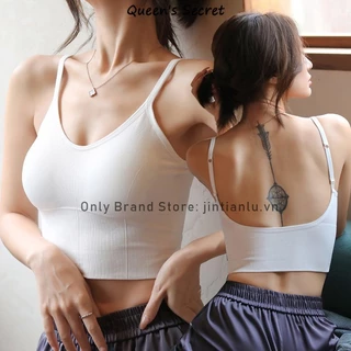 [Queen's Secret]  Áo Lót crop top Thể Thao Hai Dây Hở Lưng Quyến Rũ Hình Chữ U Lớn Cho Nữ