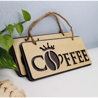 Bảng gỗ trang trí chữ COFFEE, Bảng hiệu decor quán, shop...nội dung theo yêu cầu sang trọng và bắt mắt